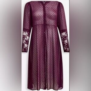 Torrid Sheer Clip Dot Maxi Kimono Size 4X